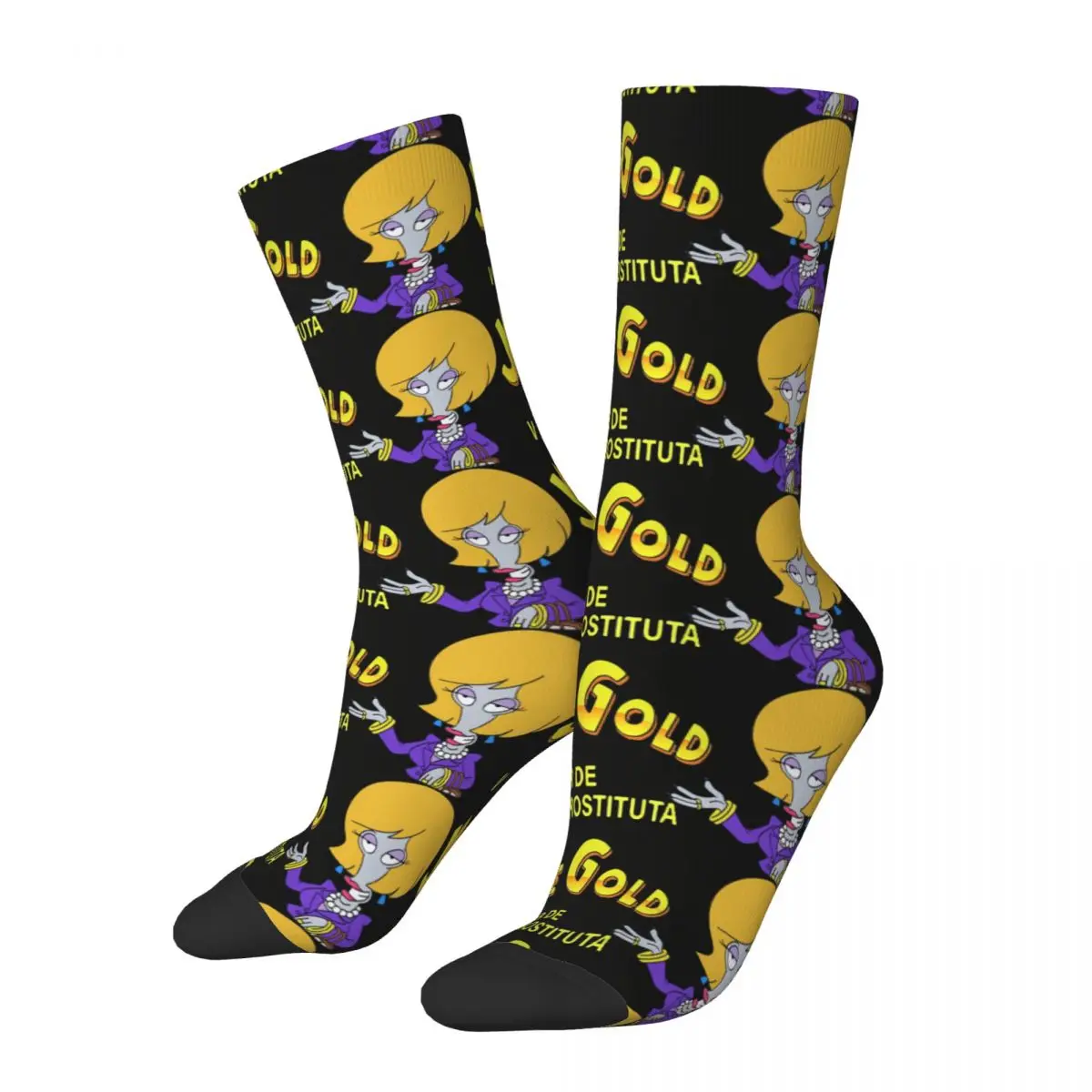 

Funny Crazy Sock for Men Jeannie Gold Hip Hop Vintage The Americans Roger Alien Cartoon Happy Quality Pattern Printed Boys Sock