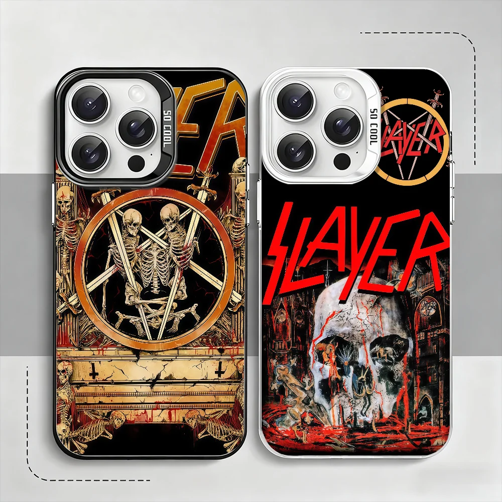 Фото Чехол для телефона Band S-Slayer для iPhone 12, 11, 13, 14, 15, 16, 17 Max Pro Plus Mini, защитный цветной чехол IMD №1