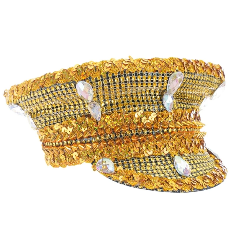 Элегантная свадебная шляпа с блестящими кристаллами капитана для фотографий