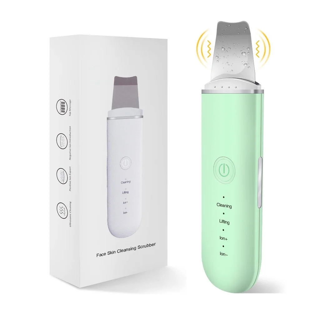 Ультразвуковой скруббер для кожи шпатель лица глубокое очищение ионная подтяжка