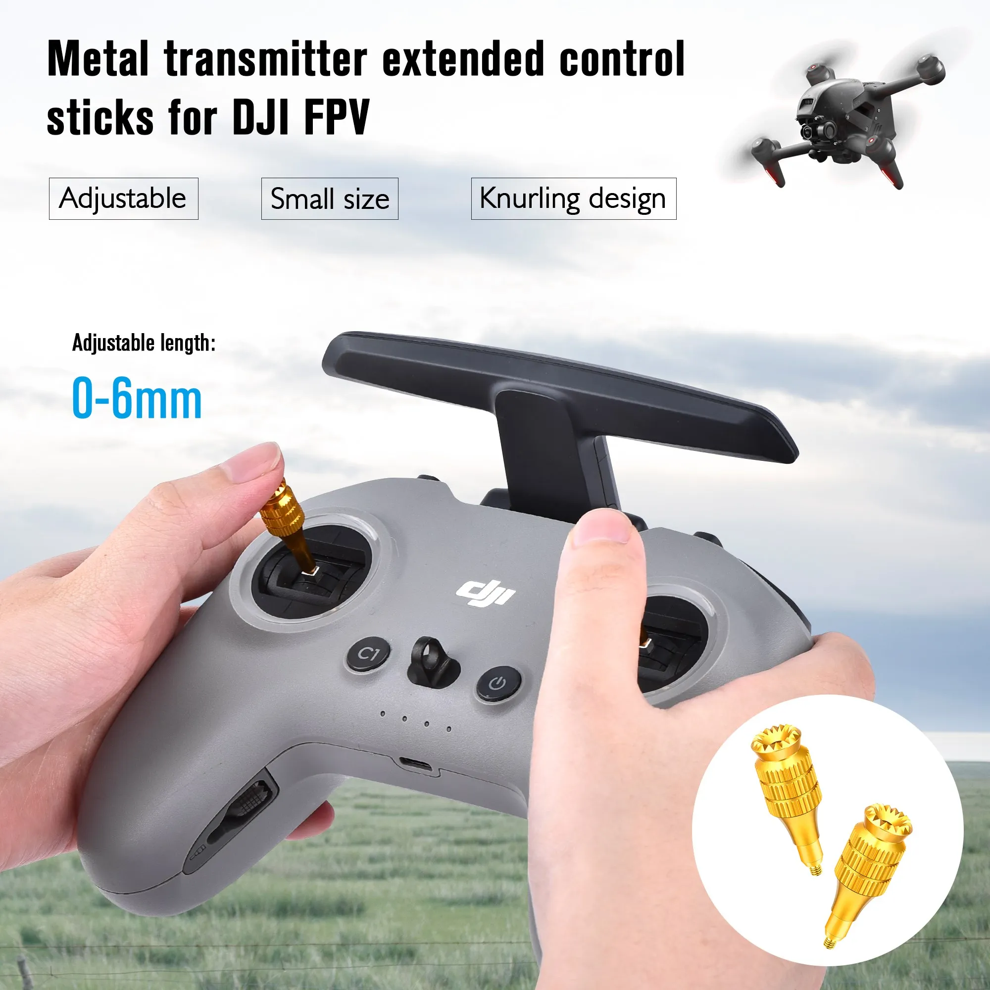 

Джойстик из алюминиевого сплава для дрона DJI FPV, складной Стик для dji Mini 2 Mini 3 Pro, аксессуары для дистанционного управления