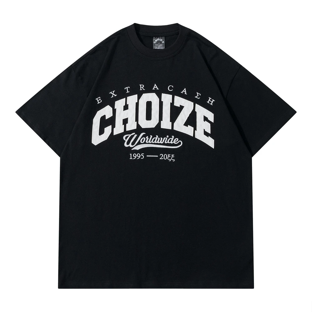 

2023 Summer T-Shirt For Women Fashion Applique Letters Cotton O-neck Top Harajuku Casual Streetwear Hip Hop Oversized Tee