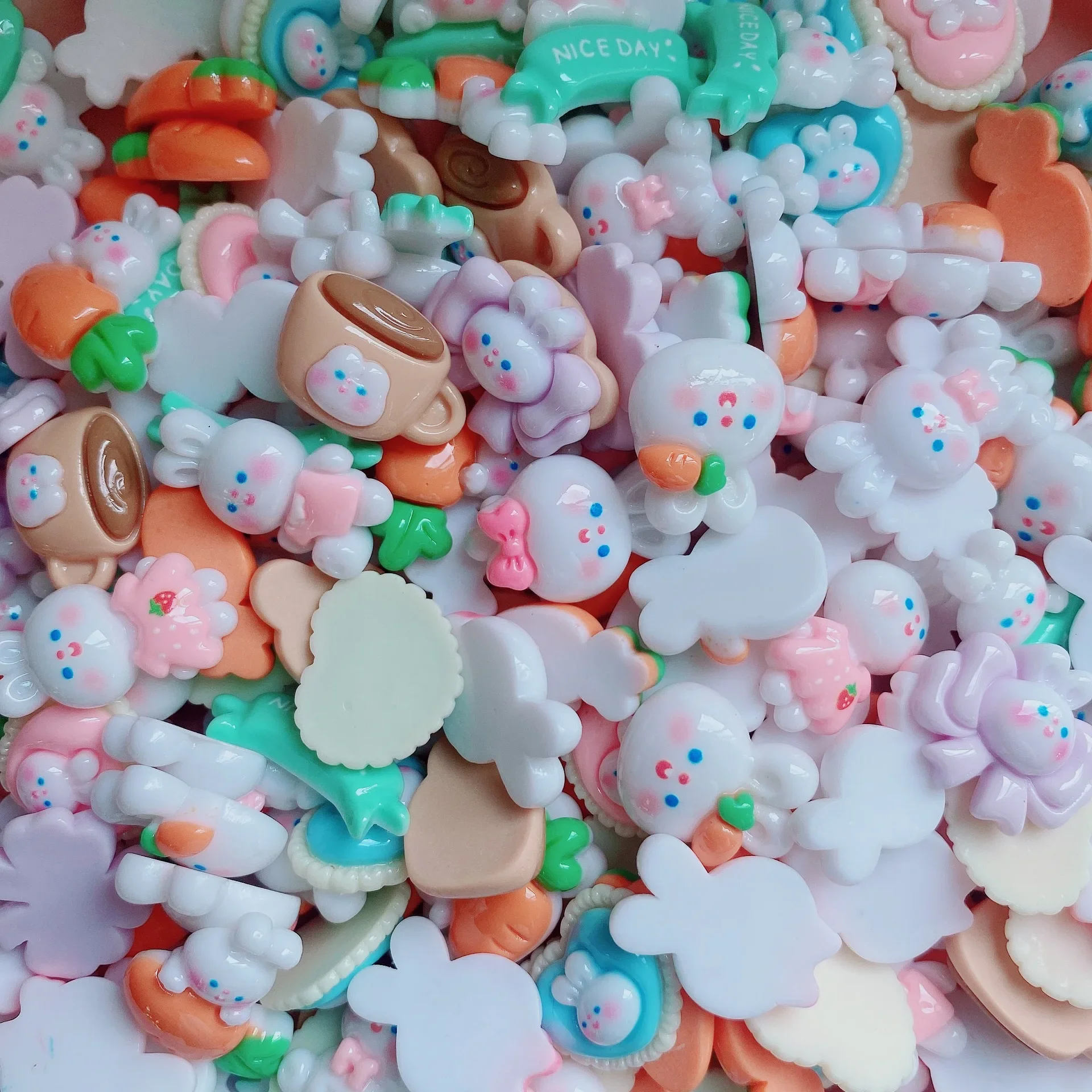 100 шт. блестящий галстук-бабочка с рисунком кролика милый кремовый клей сделай