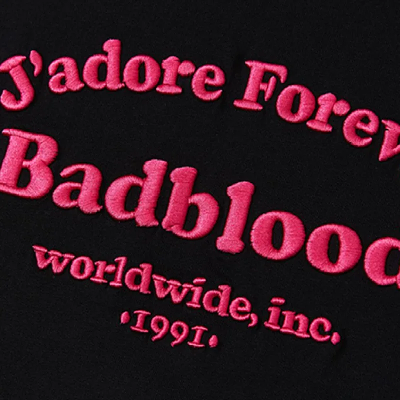 Fashion BADBLOOD Top Classic Letter Embroidery Loose Oversize Round Neck Short Sleeve T-shirt for Men and Women