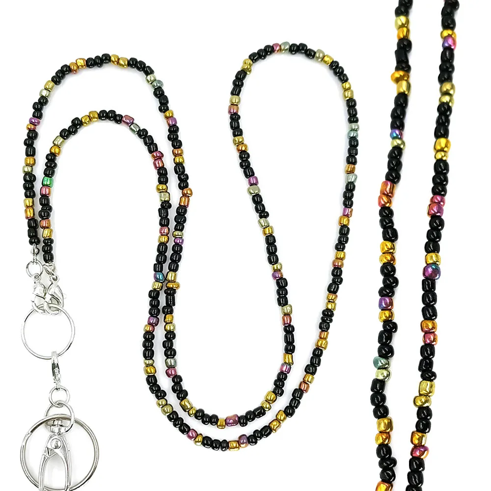 

Beaded Chain Stainless Steel Chain Id Card Key Holder Lanyards for Keys ID Card Badge Holder Lanyard Necklace for Woman