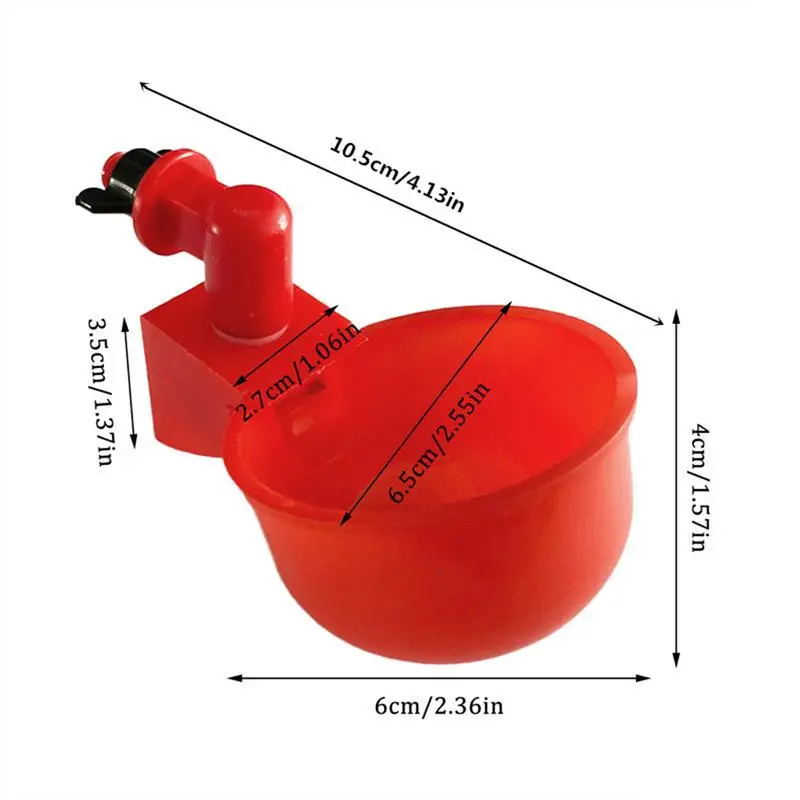 5pcs Automatic Chicken Watering Cups Plastic Poultry Waterer Cups Hanging Backyards Poultry Coop Feeder Water Drinking Cups images - 6