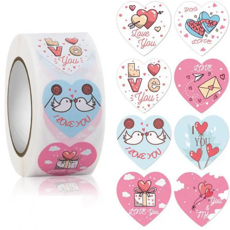 

Декоративные наклейки в форме сердца, наклейки в форме сердца для Дня Святого Валентина, юбилея, скрапбукинга, товары для вечеринок, 500 шт.