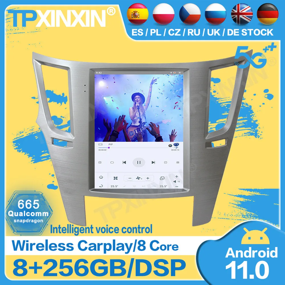 

Qualcomm Tesla Radio Stereo Android 11 For Subaru Legacy Outback 2009 2010 2011 2012 2013 2014 GPS Player Audio Record Head Unit