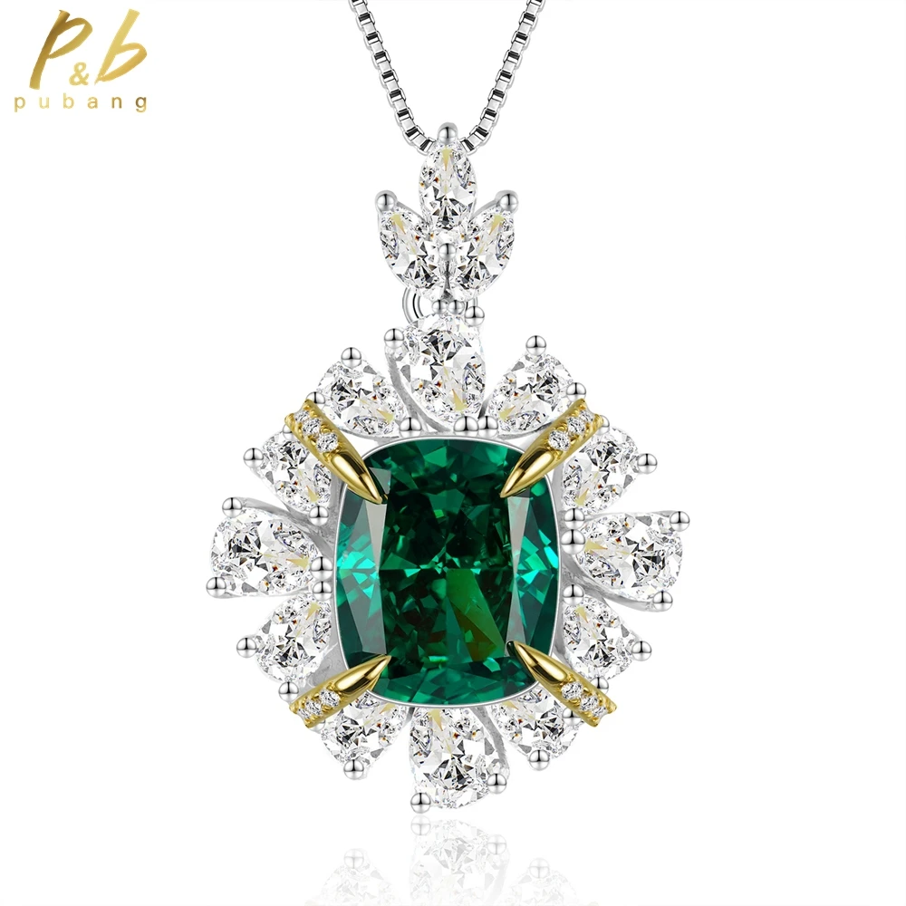 Женское винтажное ожерелье из серебра 925 пробы с зеленым кулоном