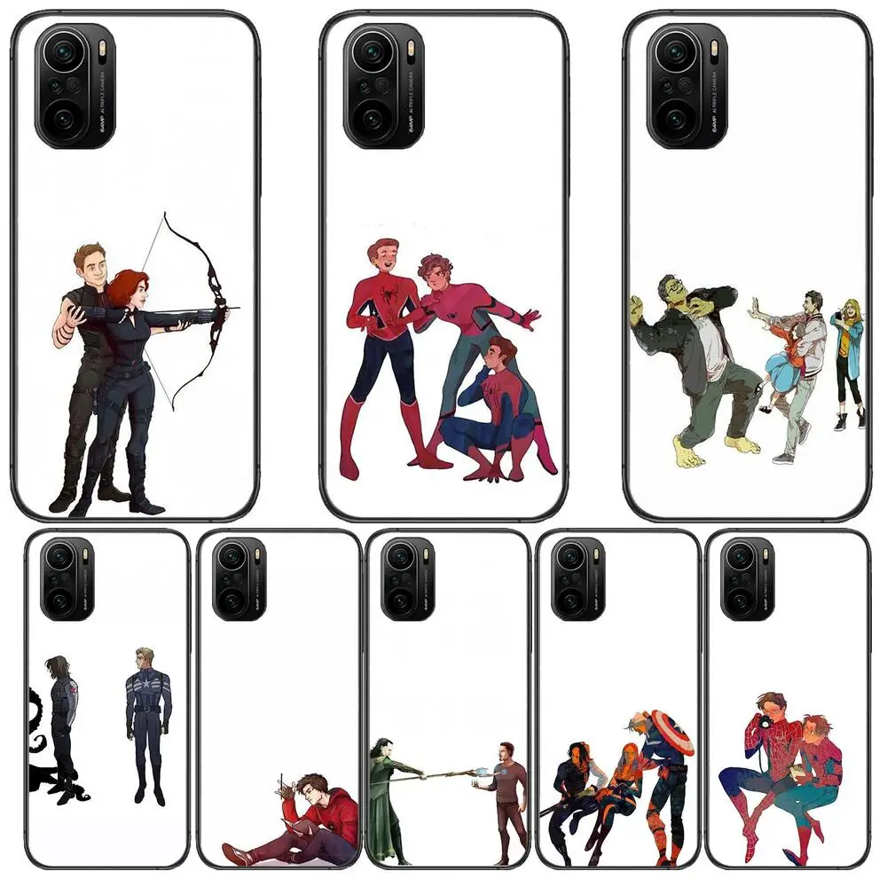 

Marvel White background Phone Case For xiaomi redmi POCO F1 F2 F3 X3 Pro M3 9C 10T Lite NFC Black Cover Silicone Back Prett mi 1