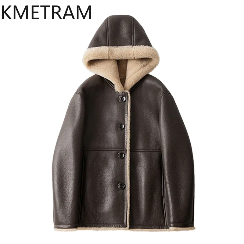 Женская шуба из натуральной мериносовой шерсти