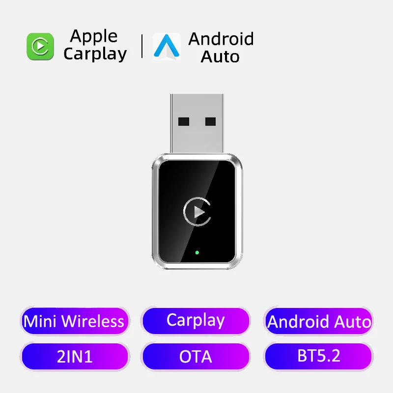 

Мини-адаптер CarPlay (беспроводной) Для Apple iPhone, OEM USB И Type-C, Plug & Play Для Автомобилей С Проводным Подключением