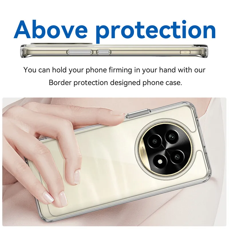 Чехол для Realme 13 Pro Plus роскошный прозрачный чехол из ПК + силиконовый