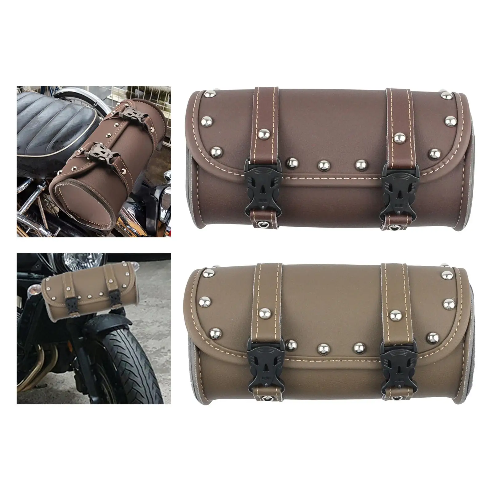 

PU Leather Motorcycle Tool Bag Storage Pouch Saddle Bags for ATV Scooters