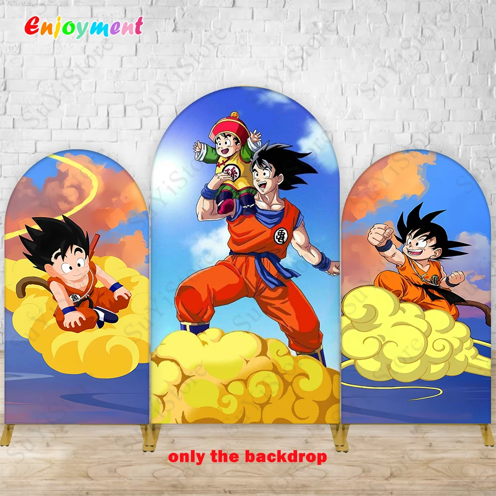 Фото Dragon Balll тематический арка фон для мальчиков на день рождения декор Super Saiyan обложка студийный реквизит детский душ баннер стена №1
