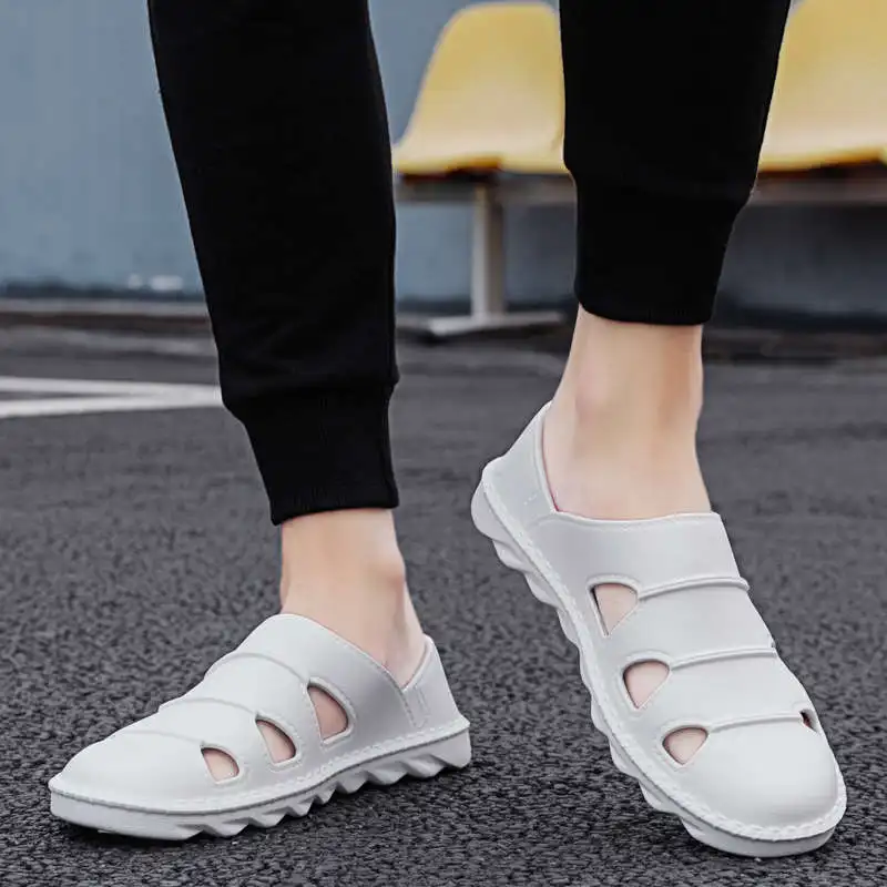 

Zapstos Men's Summer Shoes 2021 With High Soles Man Sneaker Large Soles Summer Sandal Withoutlace Men's Rubber Slippers Tennis