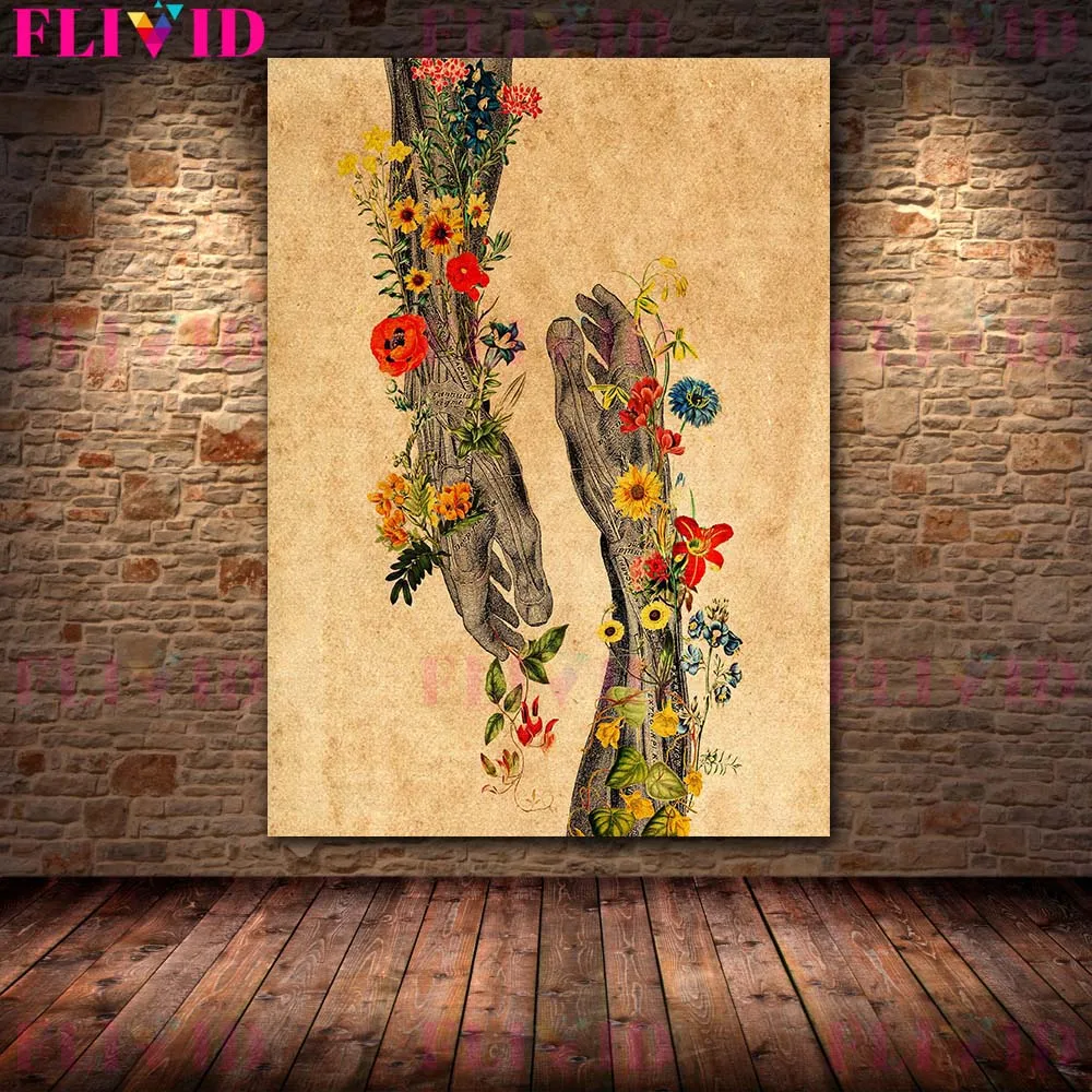 Анатомия человека, тропические растения, винтажный плакат джейми роубак иллюстрированный атлас анатомия человека