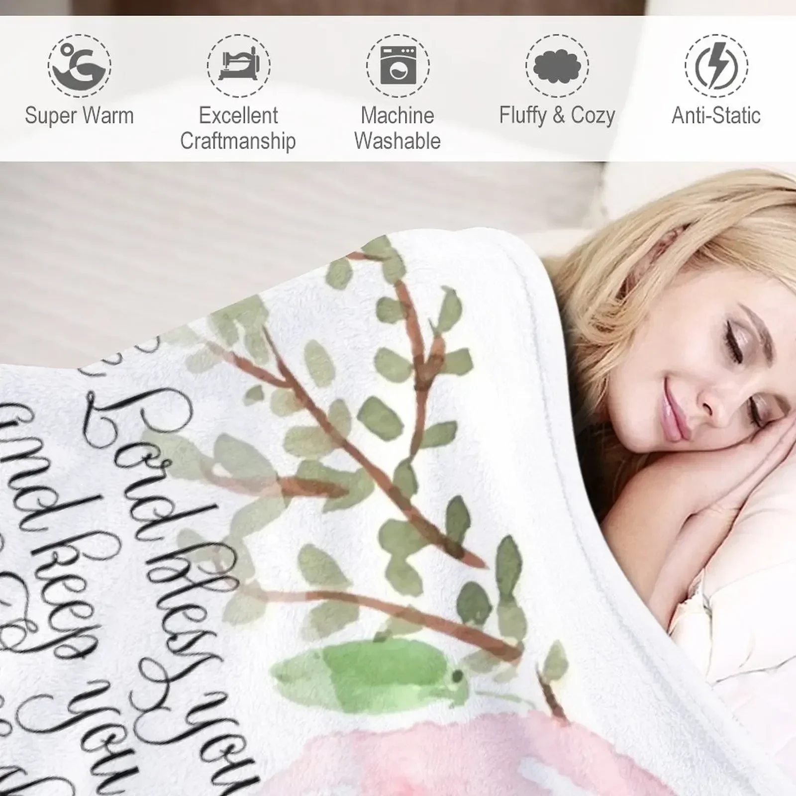 Благословение | Числа 6:24-26 Одеяло Scripture Art мягкое большое одеяло на заказ для