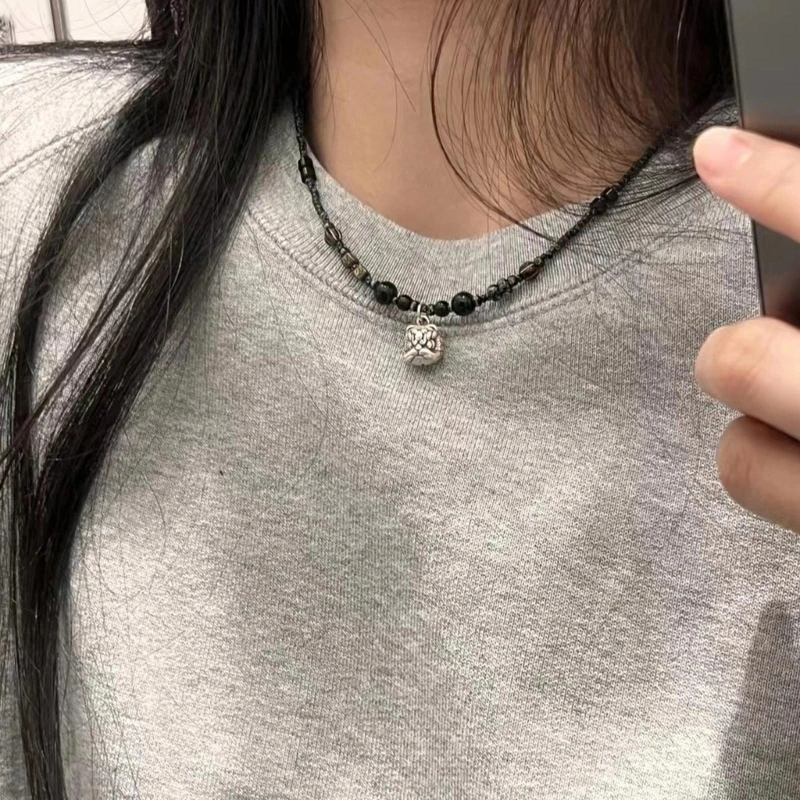 Винтажное ожерелье с подвеской в виде головы льва цепочка из бисера колье