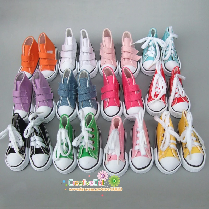 

7.5cm Canvas Shoes for BJD Doll Toy 1/4 Mini Doll Sneakers Shoes for 16 Inch Sharon Doll Boots