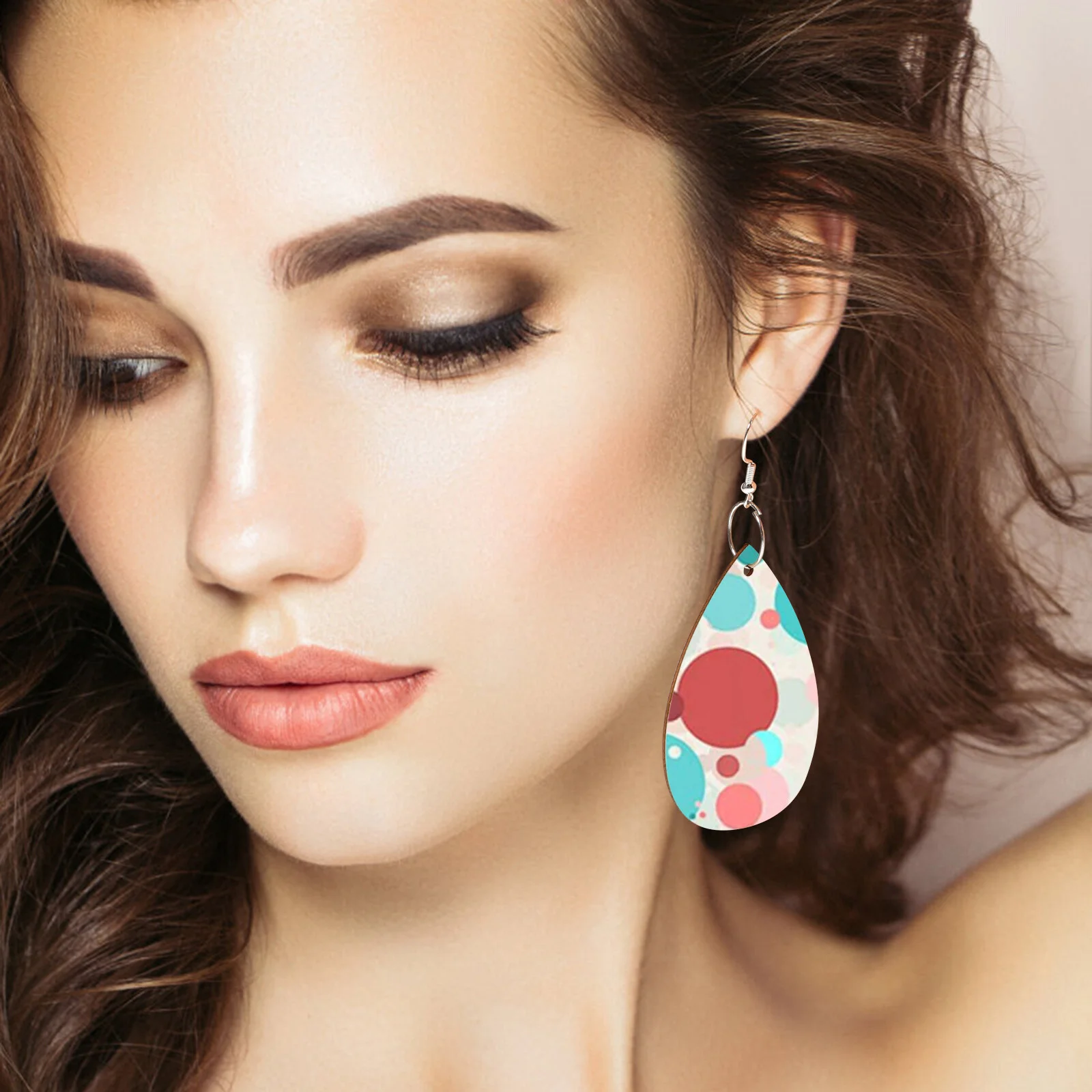 

50Pcs Unfinished Wood Pendant Earring Charm Blank Earrings Dangle Drop Pendant