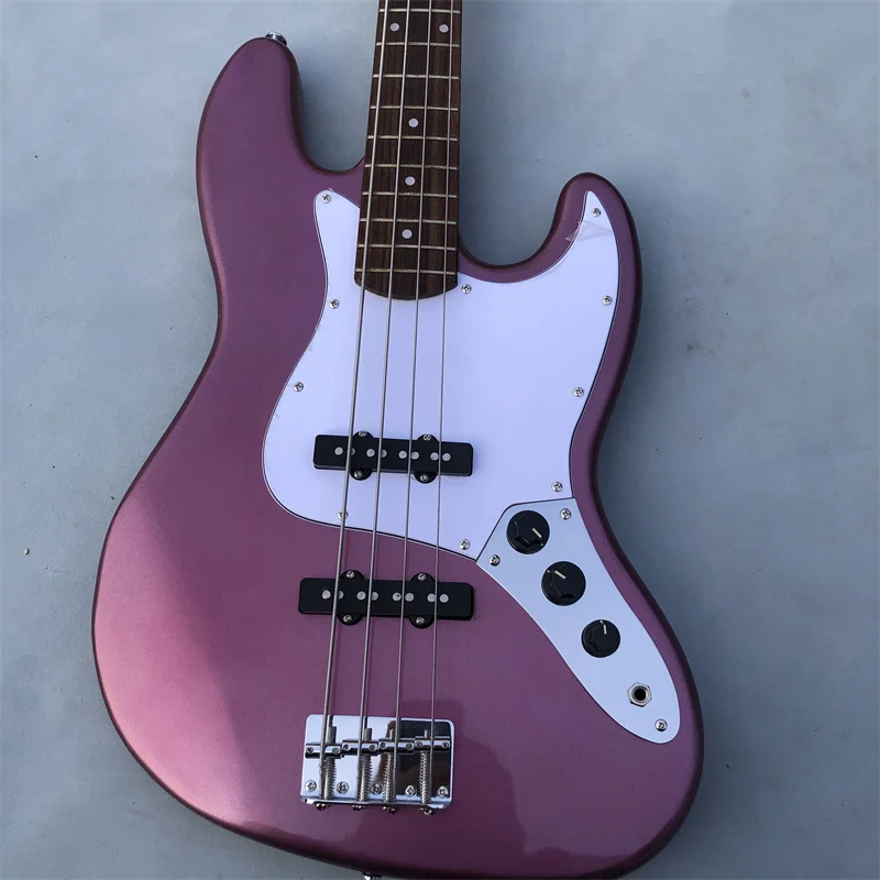 

Electric Bass 4 String Mahogany Body Rosewood Fingerboard Chrome Hardware Purple Metal Gloss Finish Fast Shipping
