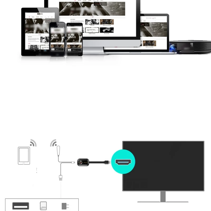 Беспроводной HDMI-совместимый адаптер дисплея для зеркального отображения экрана