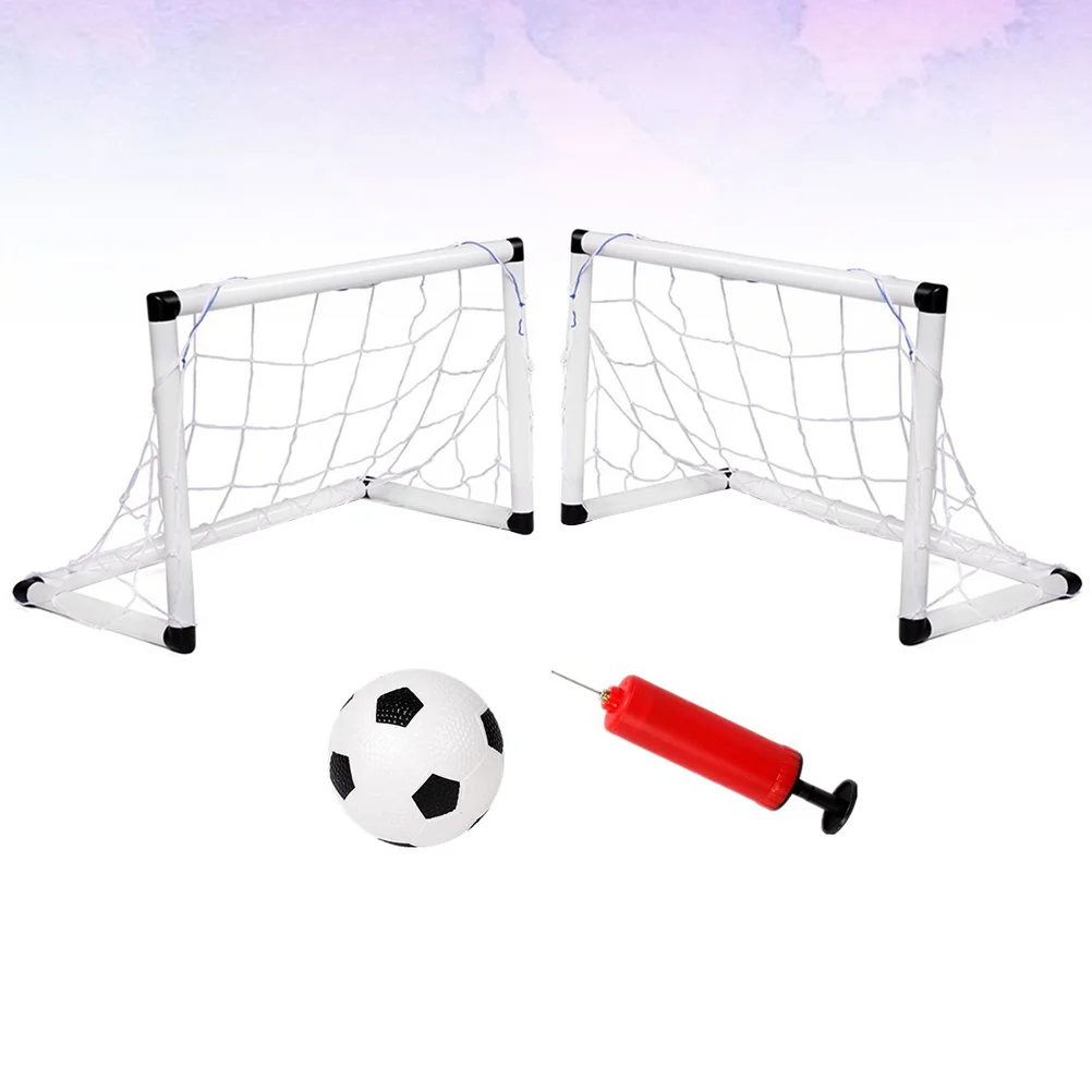 

1 Set Portable Inflatable Football Training Set Outdoor Soccer Sports Toy White Black (2Pcs Football Doors, 1Pc Football, 1Pc