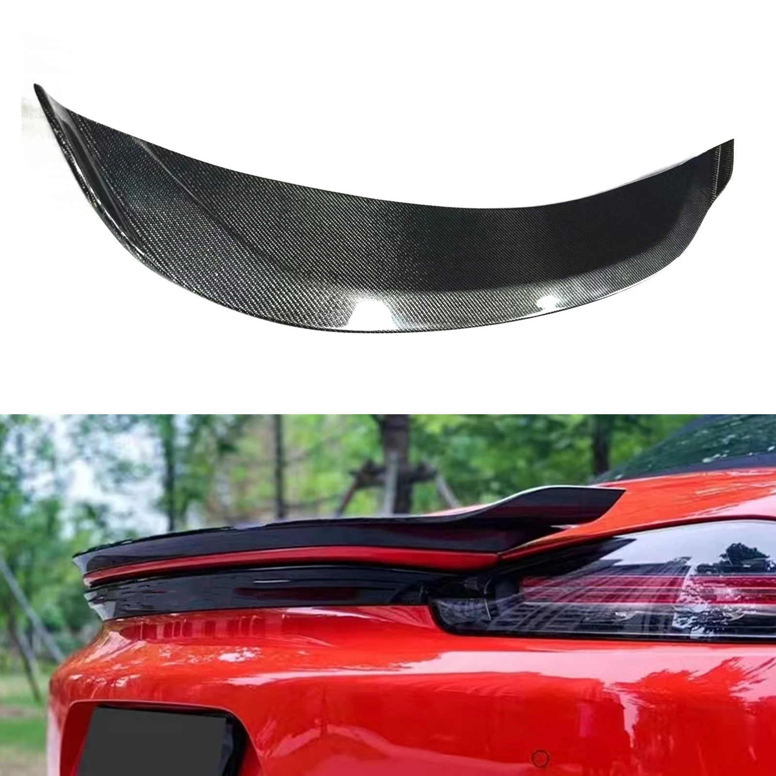 

Rear Trunk Spoiler Lip Wing For Porsche 718 Boxster Cayman 2017-2019 Carbon Fiber Car Tailgate Flap Decklid Upper Splitter Lip