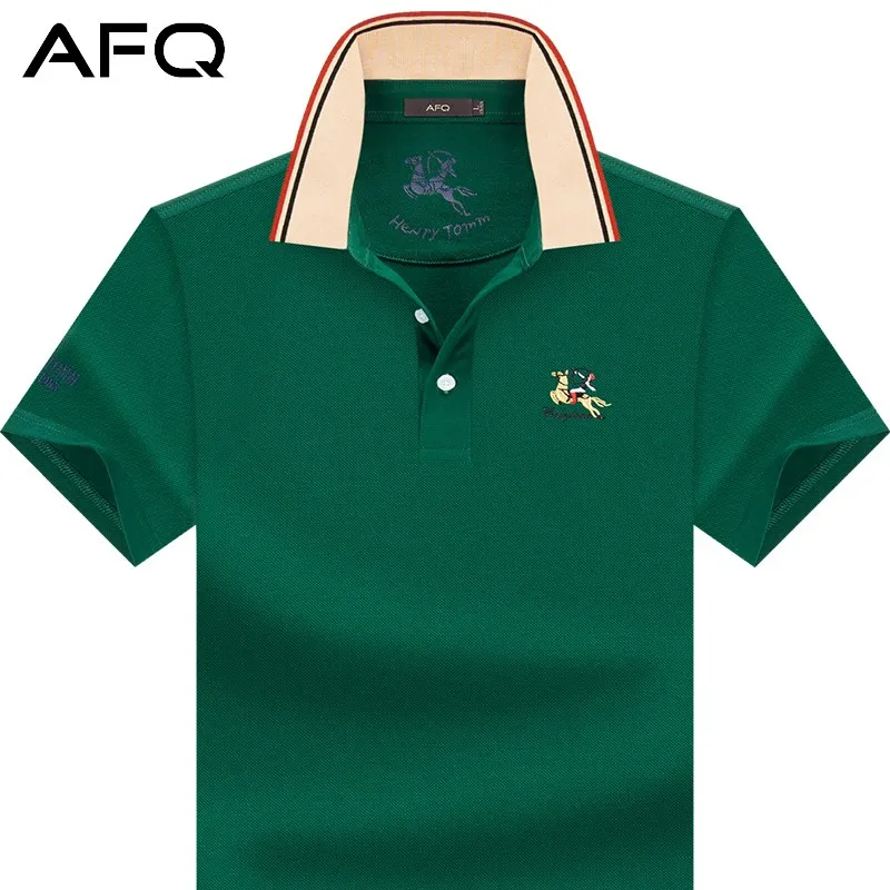 

2022 Spring and Summer American Casual Men's Short-Sleeved Polo Shirt High-End Men's plus Size Lapels Paul Cotton T-shirt