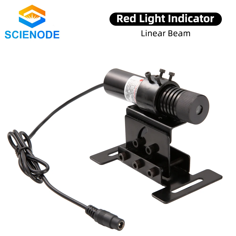 Scienode 650nm Red Light Indicator Linear Beam 25x110mm 5V Adjustable Laser Beam Module for CO2 Laser Engraving Cutting Machine