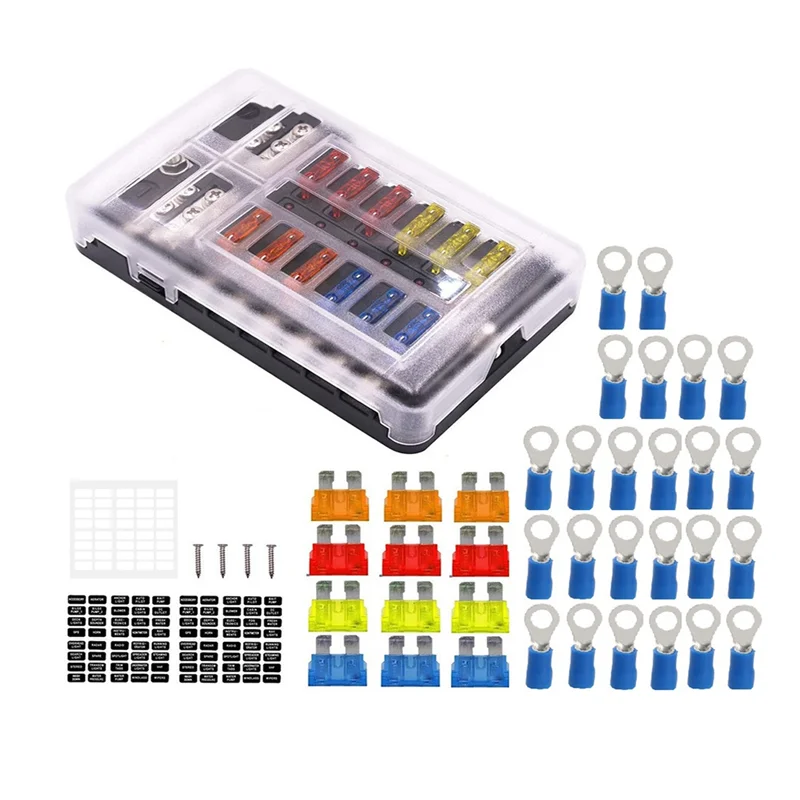 Блок предохранителей 12 В комплект 12-контурных блоков со светодиодным