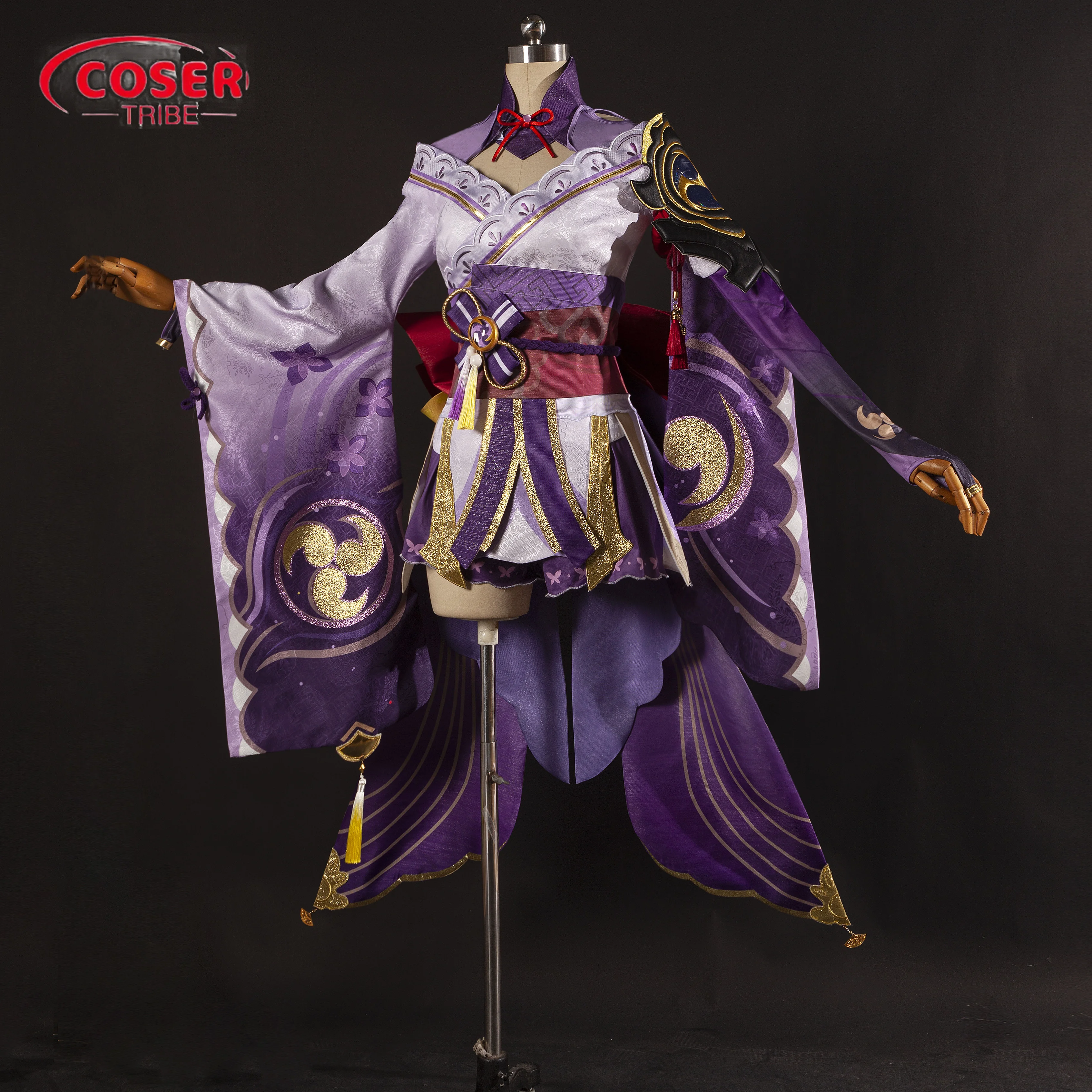 

COSER TRIBE Anime Game Genshin Impact Beelzebul Dress Halloween Carnival Role CosPlay Costume Complete Set