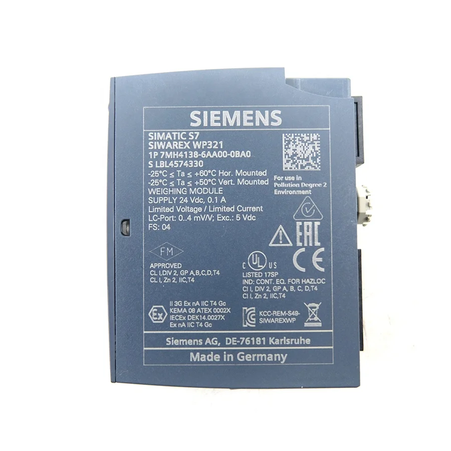 

Оригинальный модуль для взвешивания Siemens 7MH4138-6AA00-0BA0, электрический