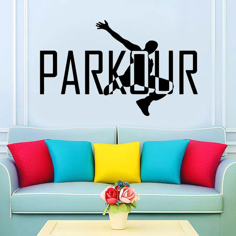 

Boy Cool Wall Sticker, Parkour Free Runner Street Sports, Indoor Decal Home Wall Decor High Quality Vinyl Sticker jx25