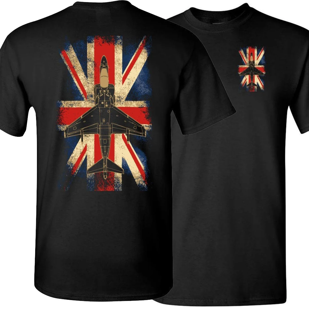 

Vintage Union Jack GRMK5 AV-8B Harrier Attack Aircraft T-Shirt. Summer Cotton Short Sleeve O-Neck Mens T Shirt New S-3XL