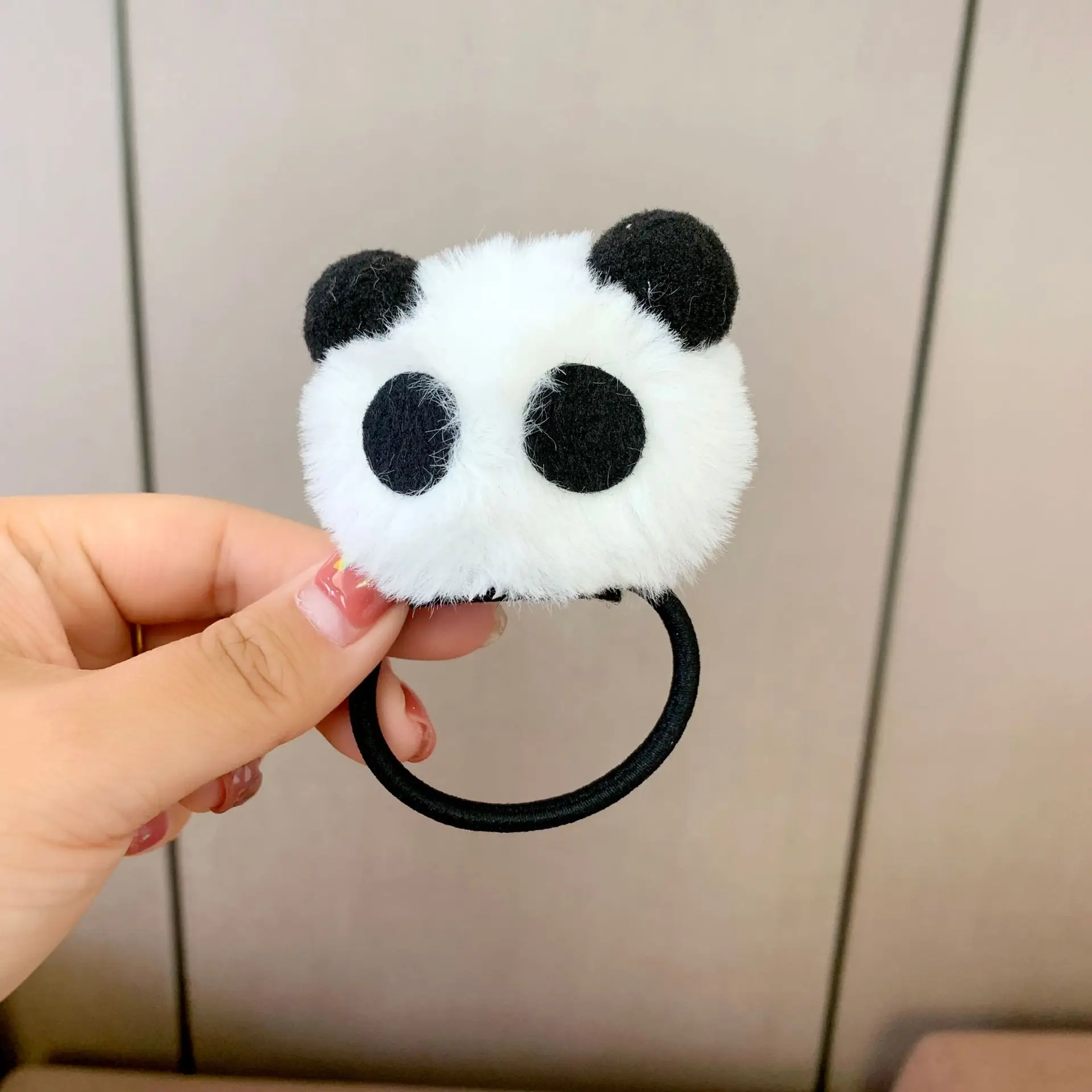

New Fashion Big Panda Elastic Hair Band Plush Panda Ponytail Holders Headband Rubber Band Hair Ties For Women Girls Accessories