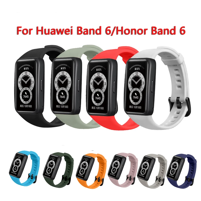

Ремешок силиконовый для Huawei Band 6/Honor Band 6, сменный силиконовый браслет для смарт-часов Huawei Band 6