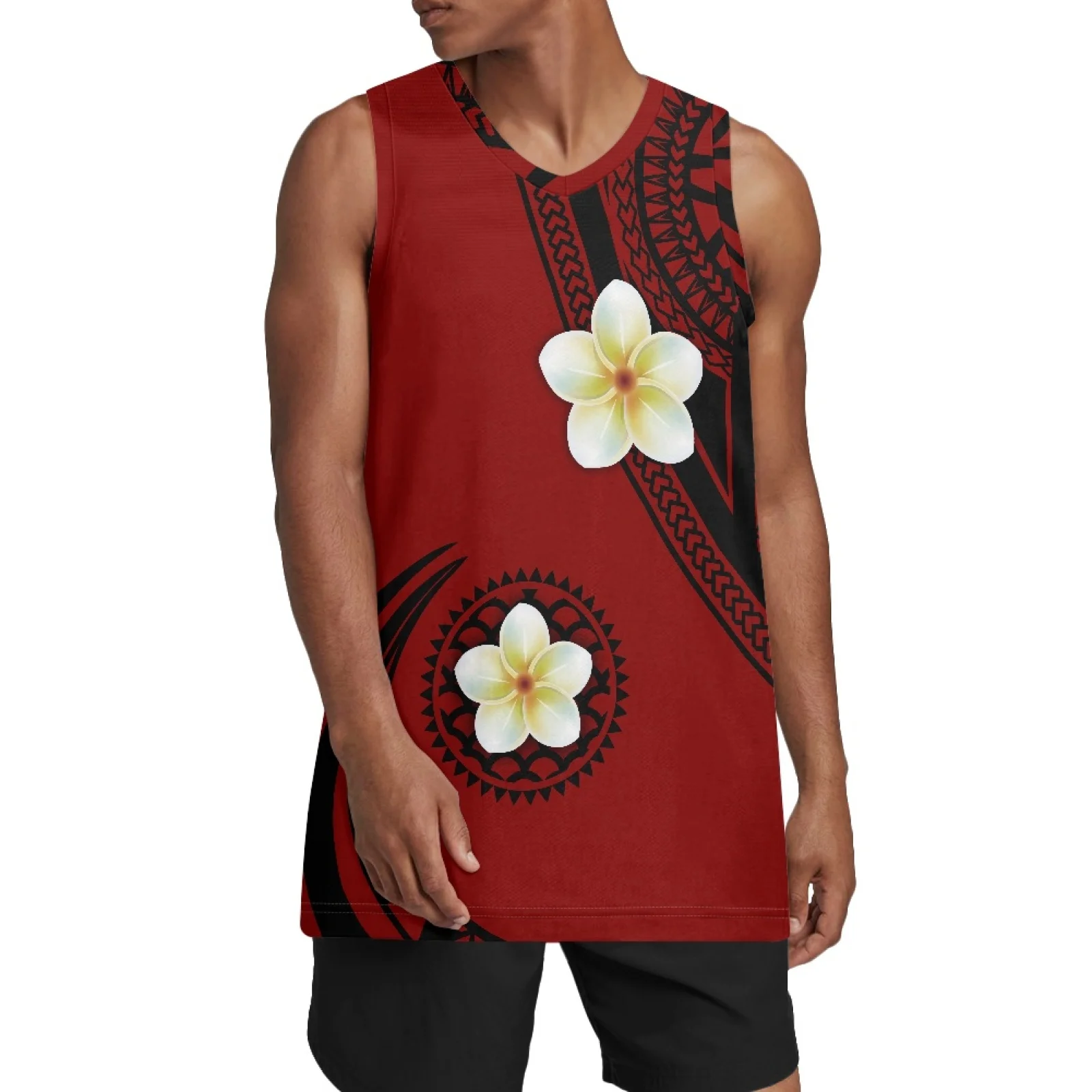 

Полинезийские племенные Фиджийские тату Тотем Фиджи принты мужские сшитый баскетбольный трикотаж спортивные рубашки хип-хоп одежда для ве...