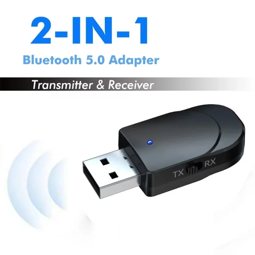 Фото KN330 3 в 1 Bluetooth 5,0 передатчик-приемник USB-адаптер EDR Dongle 3,5 мм AUX RCA для ТВ, ПК, наушников, домашняя стереосистема, автомобиля HIFI №1