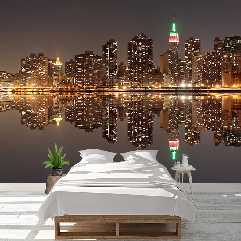 

3D Wallpaper Bright City Lights Dim Night TV KTV Bar Living Room Sofa Customized Large Mural Wallpaper For Walls Contact Paper
