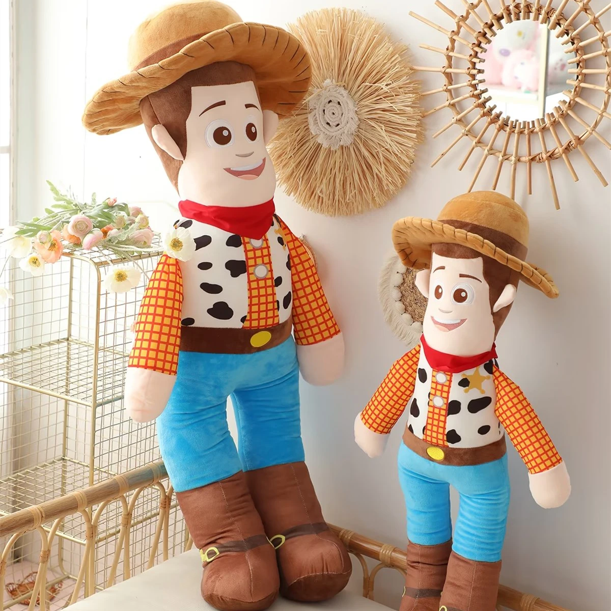 Disney Toy Story Woody Plush Toy Stuffed Anime Cowboy Sheriff Plushies Appease Doll Home Decor Big Size Birthday Gifts Child