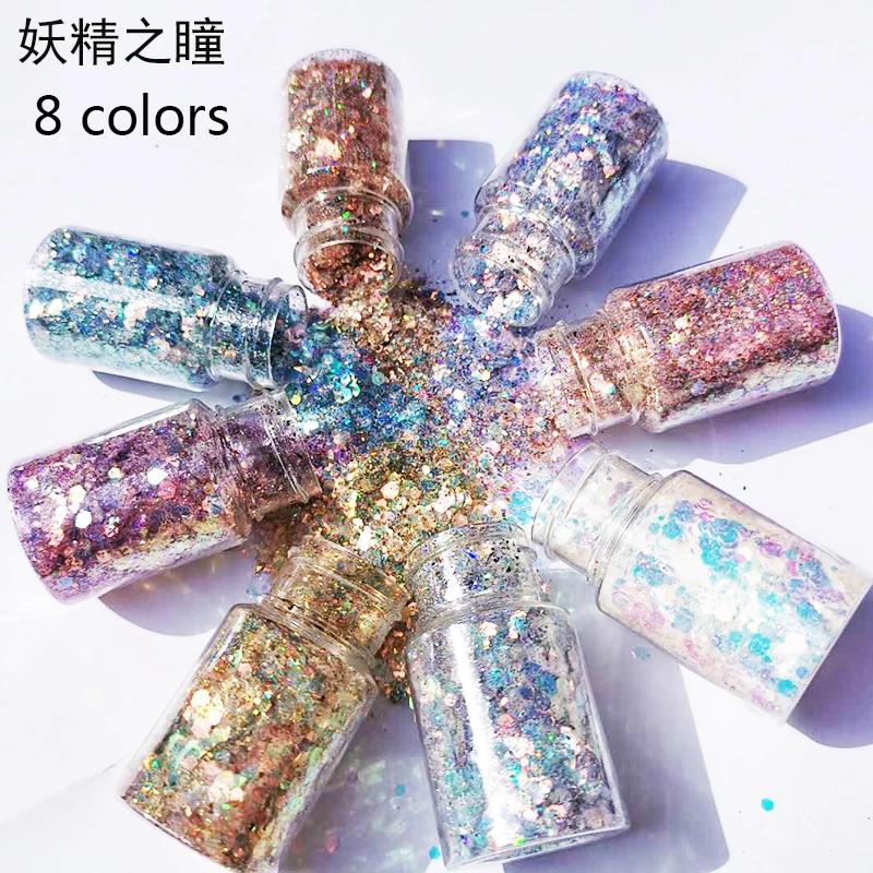 

Nail Art Mermaid Glitter Flakes 3D Irregular Sequin AB Aurora Sparkly Hexagon Paillette Spangle Polish Manicure Decoartion