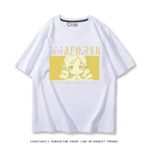 Аниме Puella Magi Madoka Magica Series Kawaii Футболка с принтом Летняя футболка Топы с короткими рукавами для мужчин и женщин Повседневная одежда унисекс
