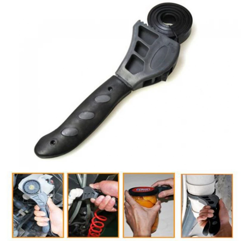 

500mm Adjustable Belt Wrench Bottle Opener Tool Rubber Strap Wrench Oil Filter Puller Spanner Auto Car Repair Hand Tools