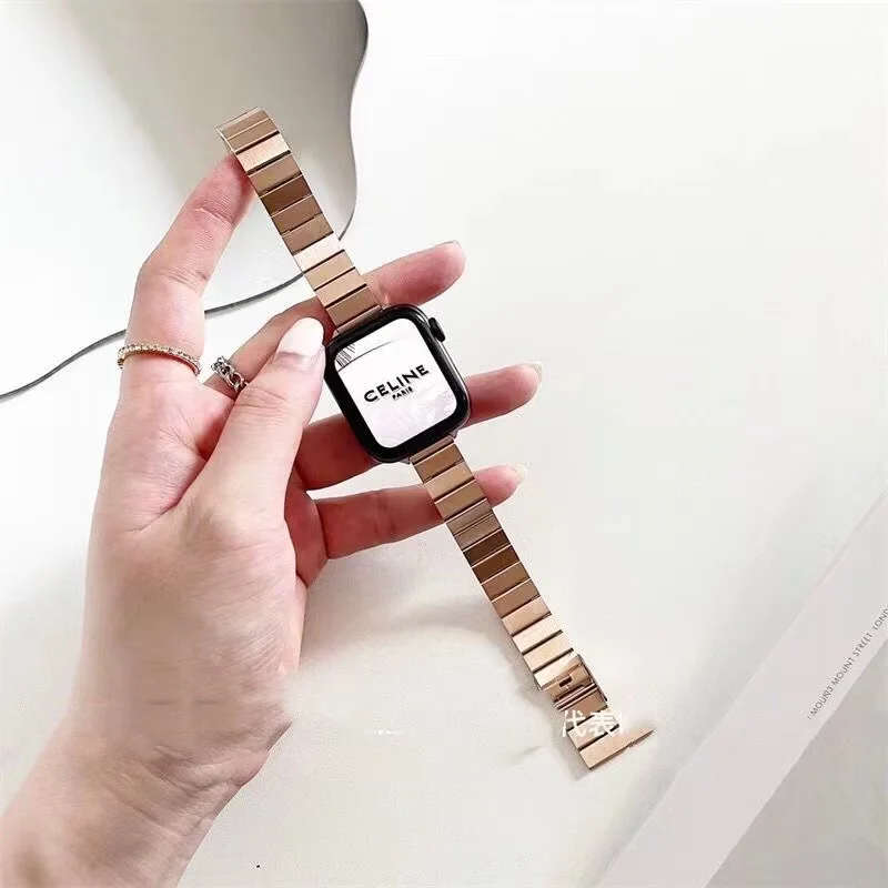Women Slim Metal Link Strap For Apple Watch Band Ultra 8 7 6 SE 5 4 3 Bracelet For iWatch Series 41mm 45mm 40/44mm 38/42mm 49mm