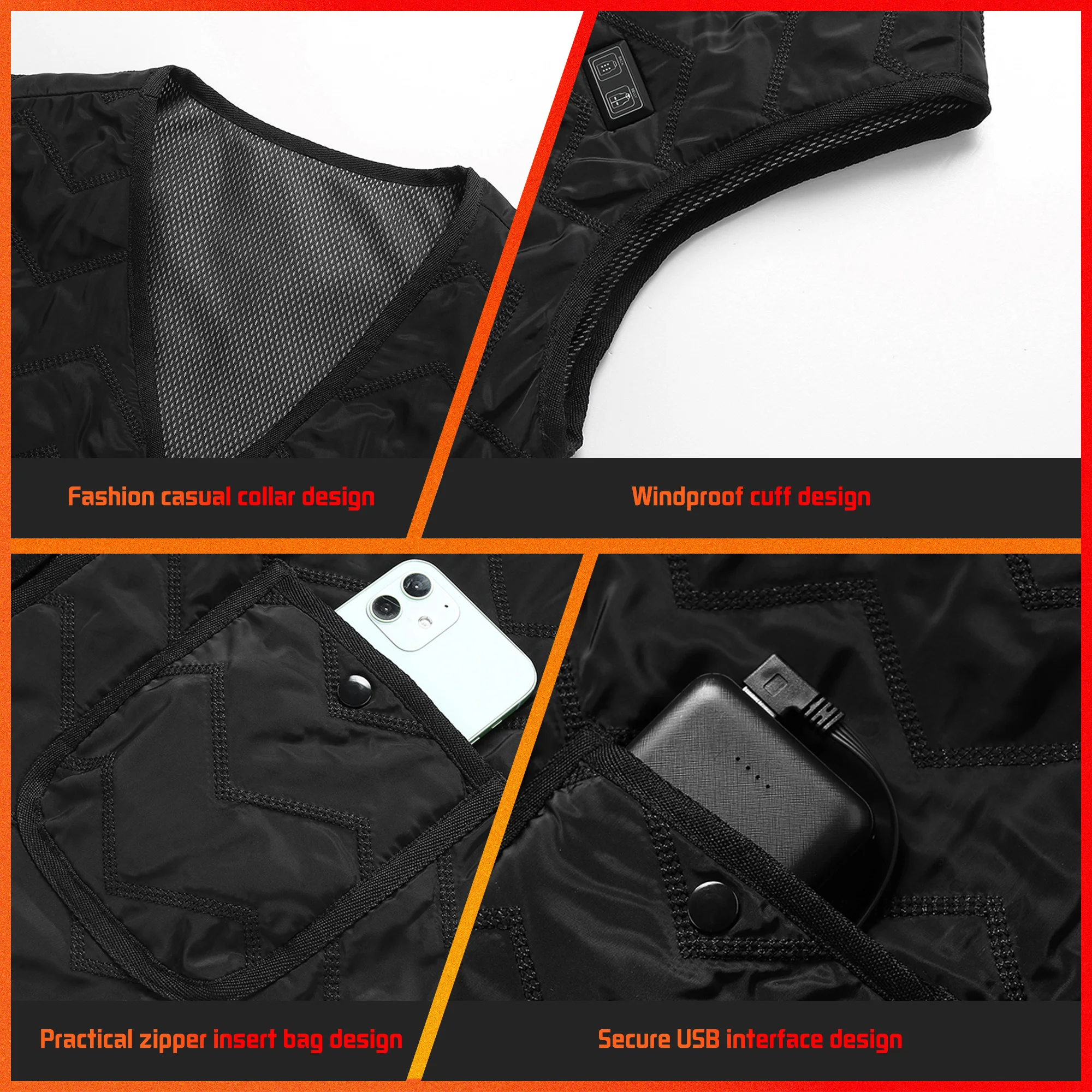 TODWARM жилет с подогревом для мужчин USB перезаряжаемый электрический