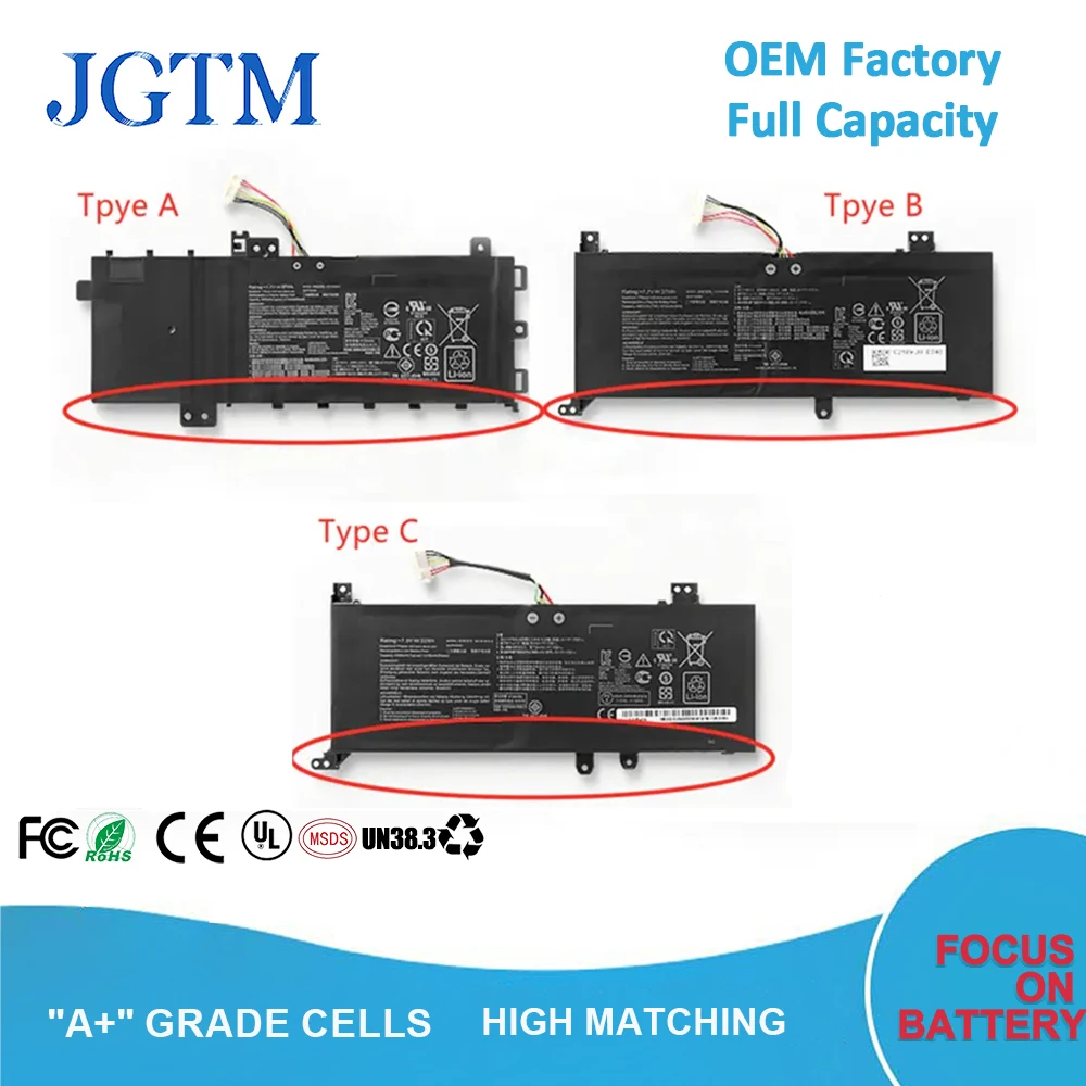 

JGTM B21N1818 C21N1818 LAPTOP BATTERY FOR ASUS VIVOBOOK 15 X512DA X512DK X512F X512FA X412F F515JA Series C21N1818