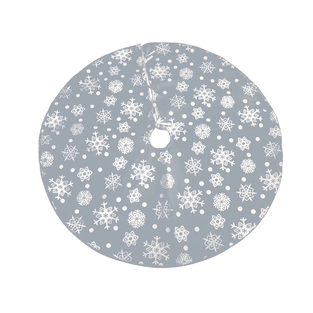 

Christmas Tree Skirt Home Office Shop Snowflake Pattern Round Floor Carpet Mat Holiday Decor Xmas Party Home Decoration Carpet