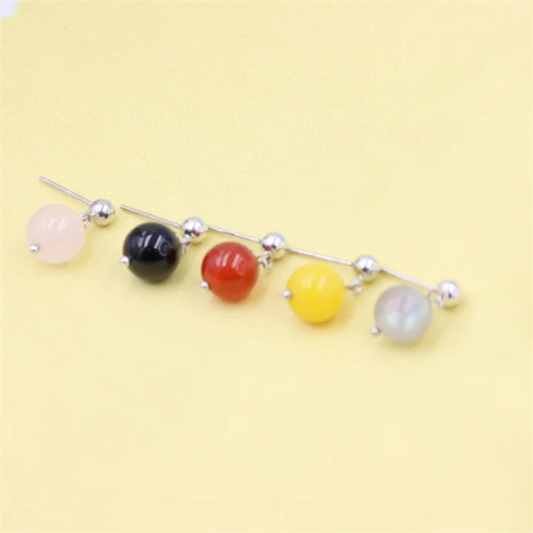 

ZFSILVER Fashion Red Agate Rose Strawberry Quartz Amber Dangle Stud Earrings Silver 925 For Women Jewelry Accessories Party Gift